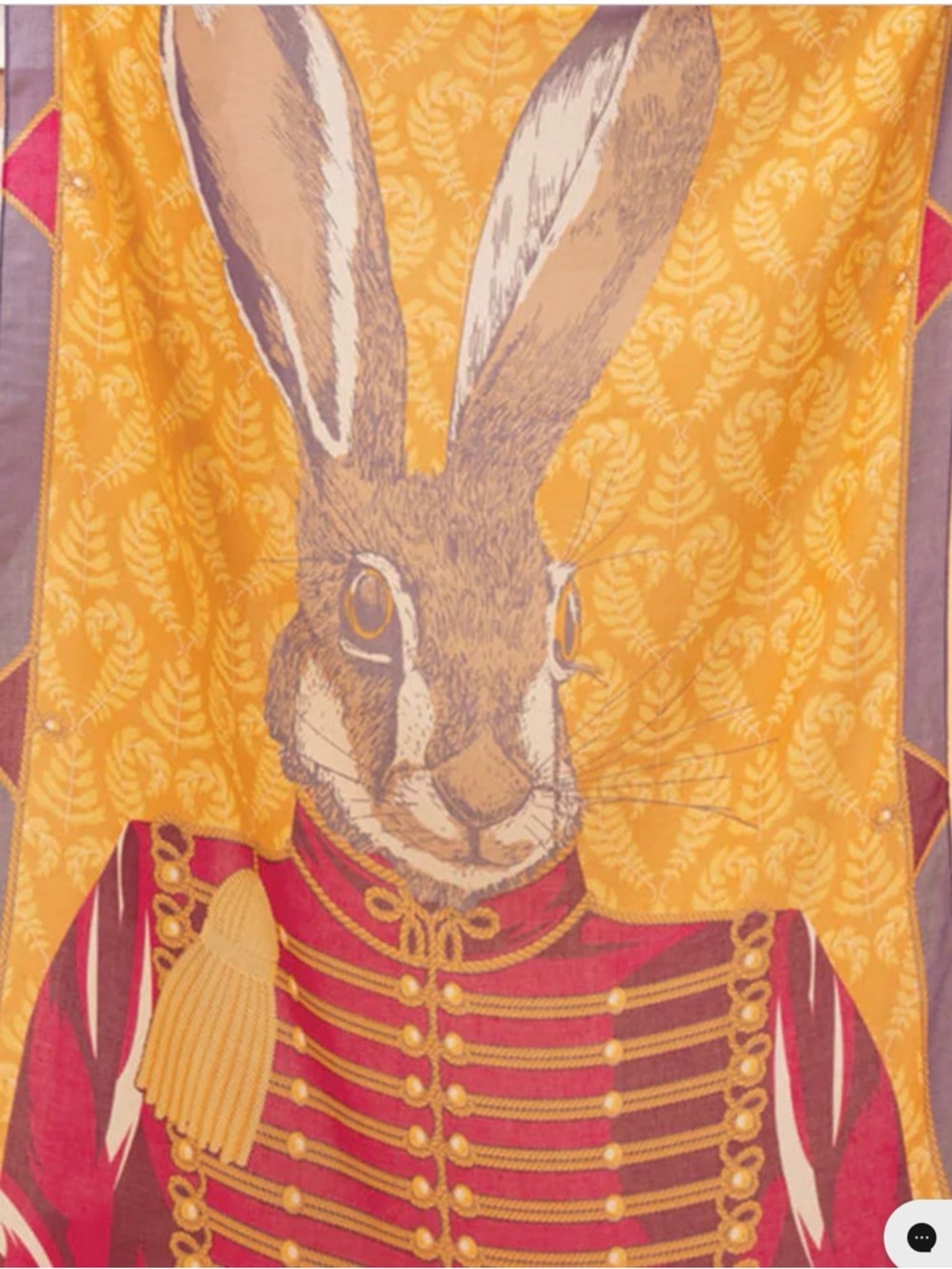 Yellow & Pink Rabbit Print Silk-Feel Scarf